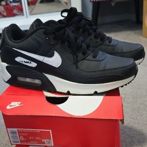 Nike Air Max 90 Ltr Black and White 6y